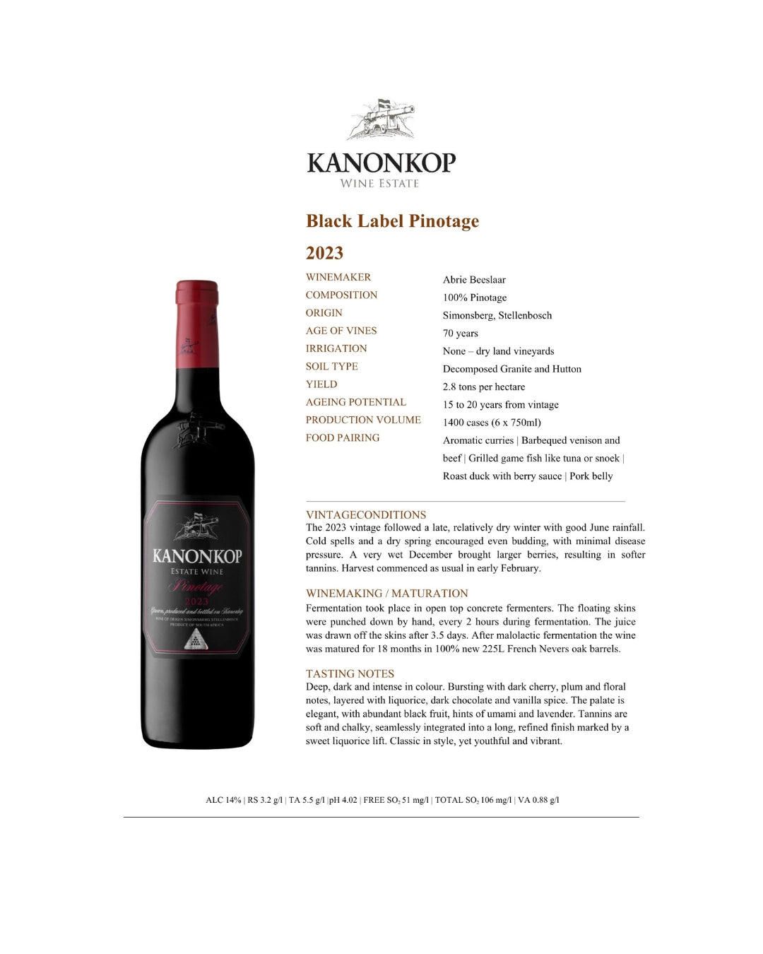 Kanonkop Black Label Pinotage 2023